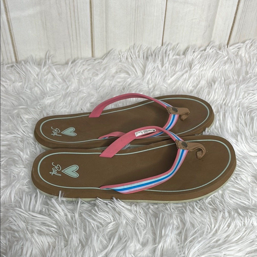 Reef Girls Pink and Brown Sandals Flip Flop